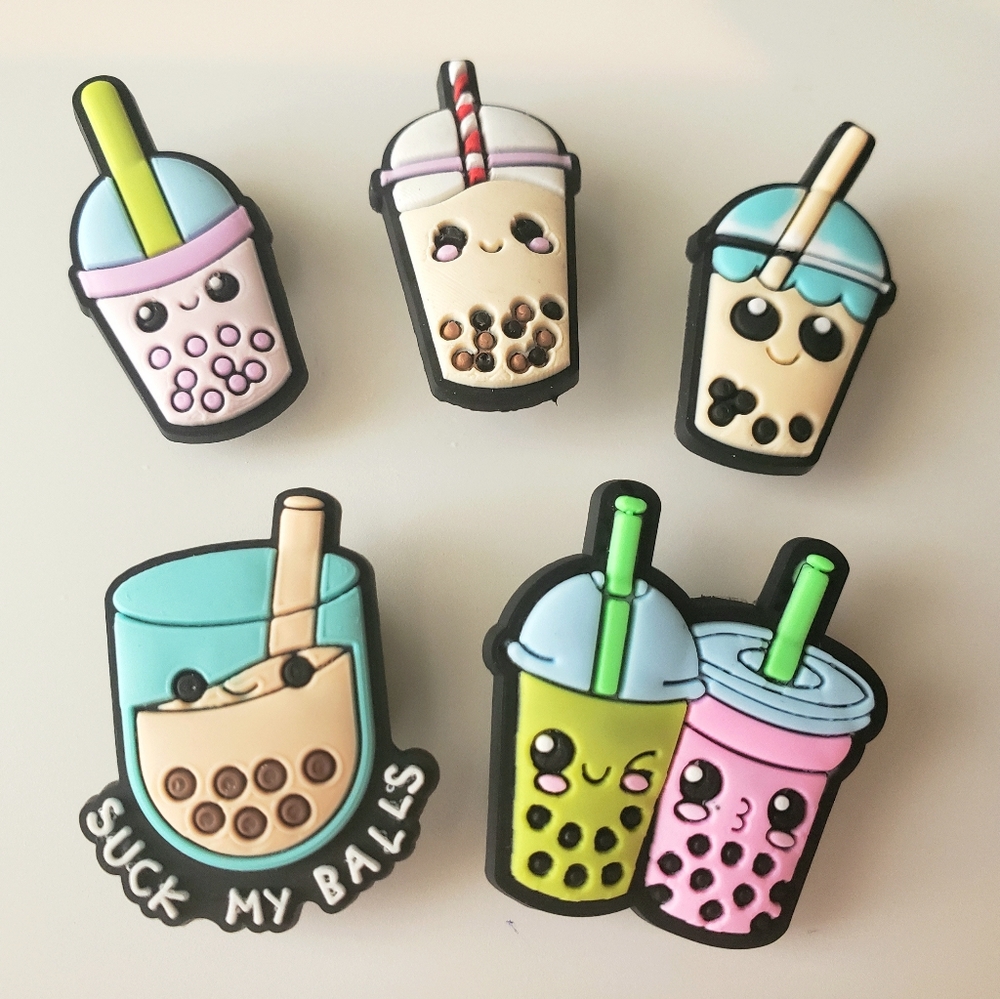 5 x New Croc Charms / Jibbitz, Boba Style